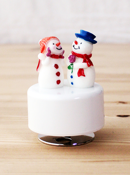 크리스마스오르골 눈사람 커플